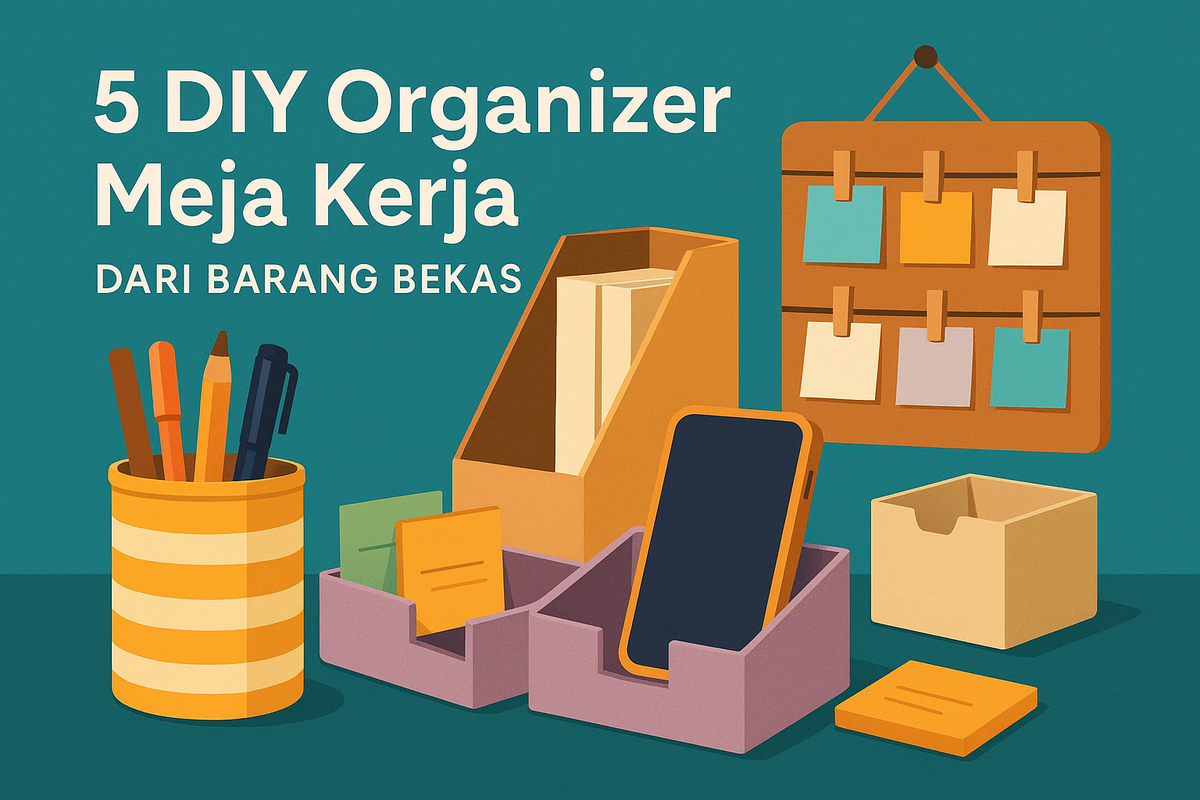 5 DIY Organizer Meja Kerja dari Barang Bekas: Rapi, Hemat, dan Estetik