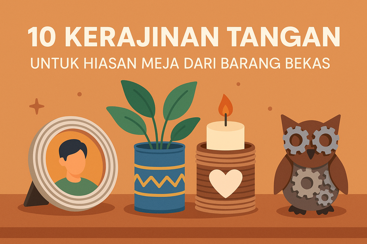 10 Kerajinan Tangan untuk Hiasan Meja dari Barang Bekas