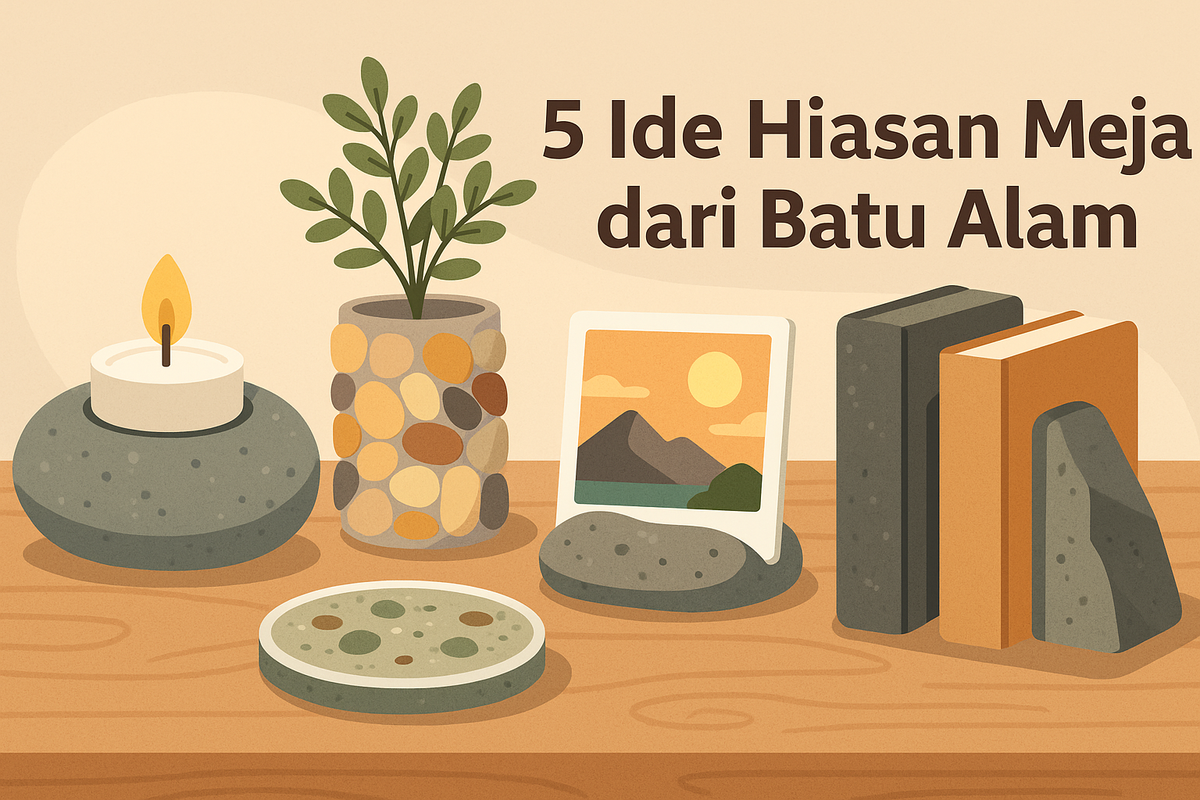 5 Ide Hiasan Meja dari Batu Alam