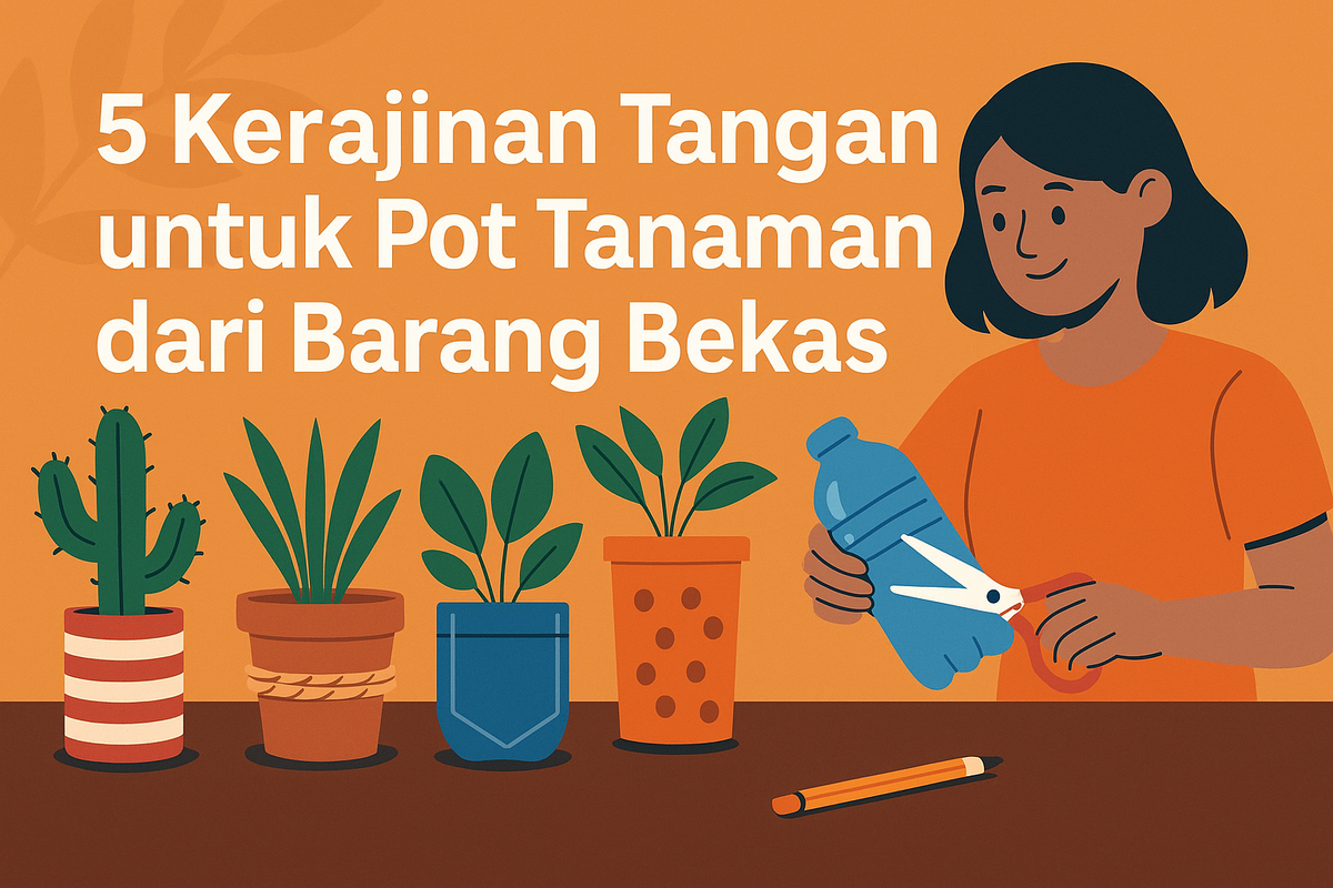 5 Kerajinan Tangan untuk Pot Tanaman dari Barang Bekas