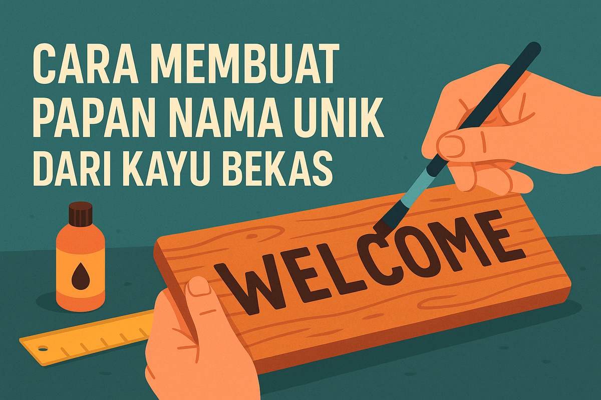 Cara Membuat Papan Nama Unik dari Kayu Bekas