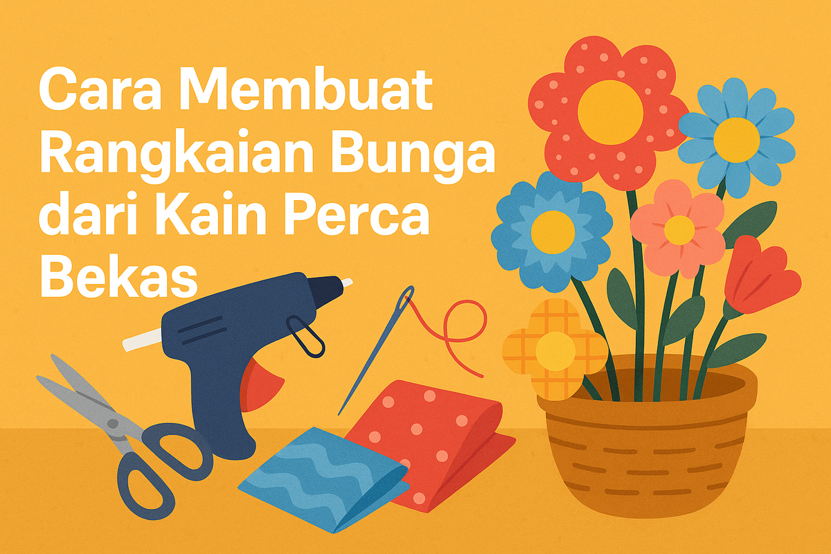 Cara Membuat Rangkaian Bunga dari Kain Perca Bekas