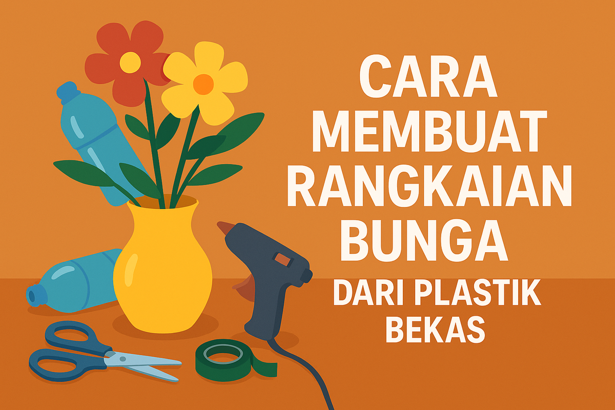 Cara Membuat Rangkaian Bunga dari Plastik Bekas