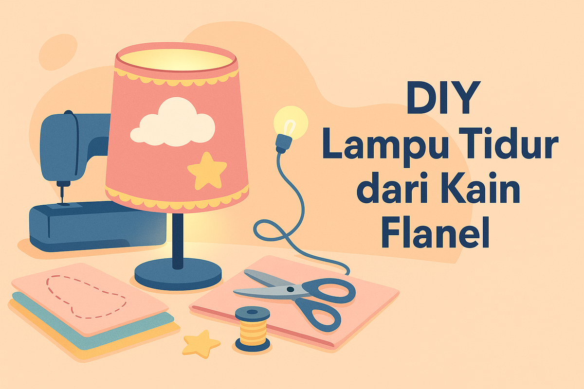 DIY Lampu Tidur dari Kain Flanel