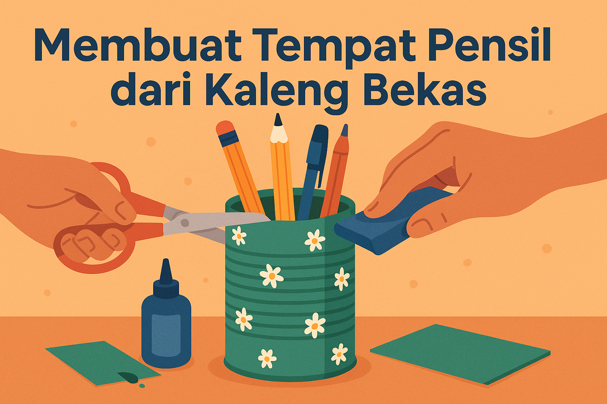 Membuat Tempat Pensil dari Kaleng Bekas
