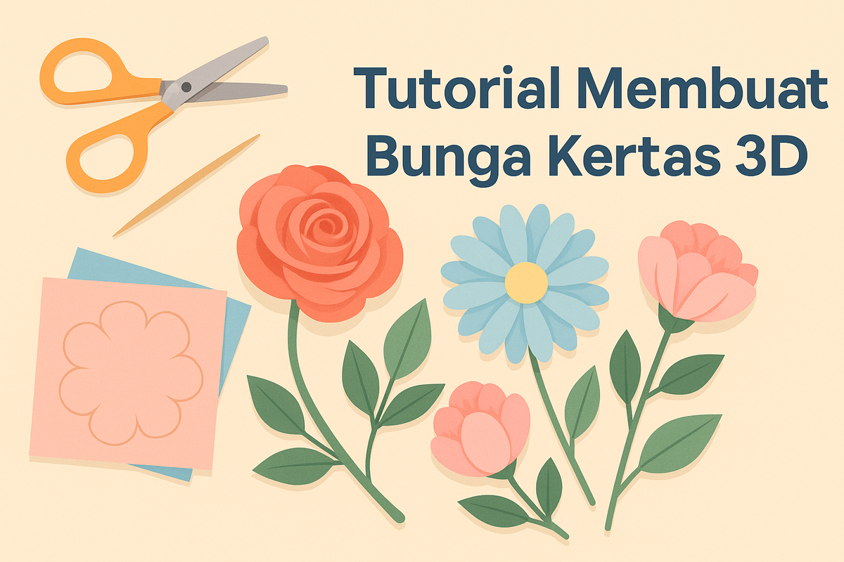 Tutorial Membuat Bunga Kertas 3D