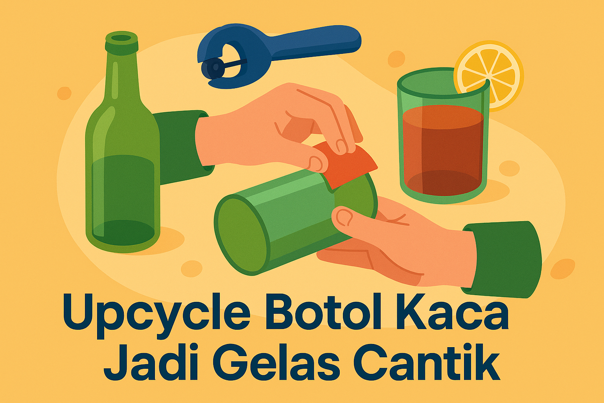 Upcycle Botol Kaca Jadi Gelas Cantik
